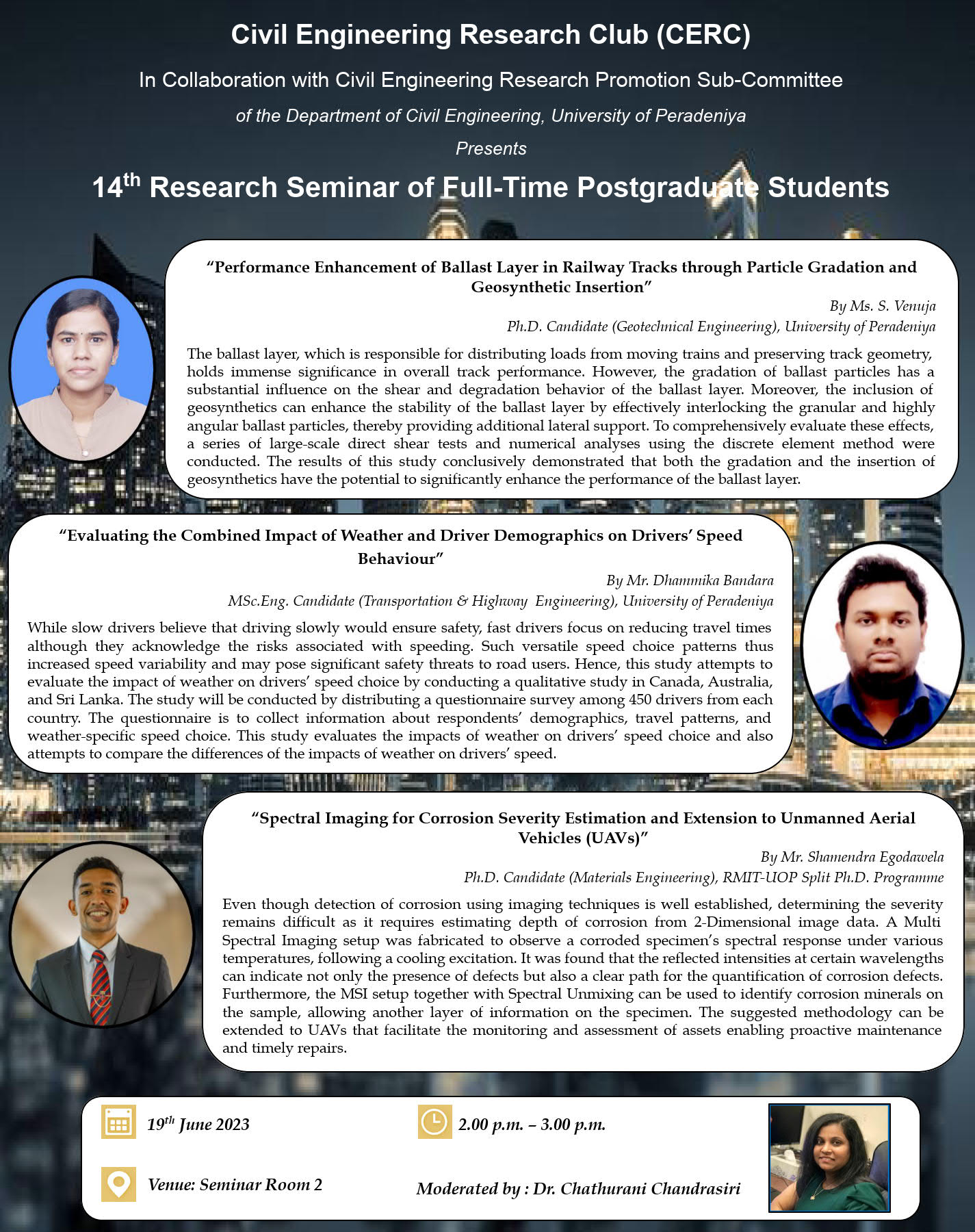 Civil Engineering 
            Research Club (CERC) 14th Research Seminar of Full-Time Research Students 