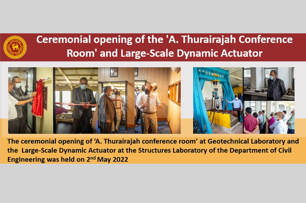 Ceremonial opening of the 'A. Thurairajah Conference Room' at Geotechnical Laboratory and Large-Scale Dynamic Actuator testing facility