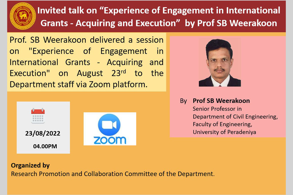 Experience of Engagement in International Grants - Acquiring and Execution
