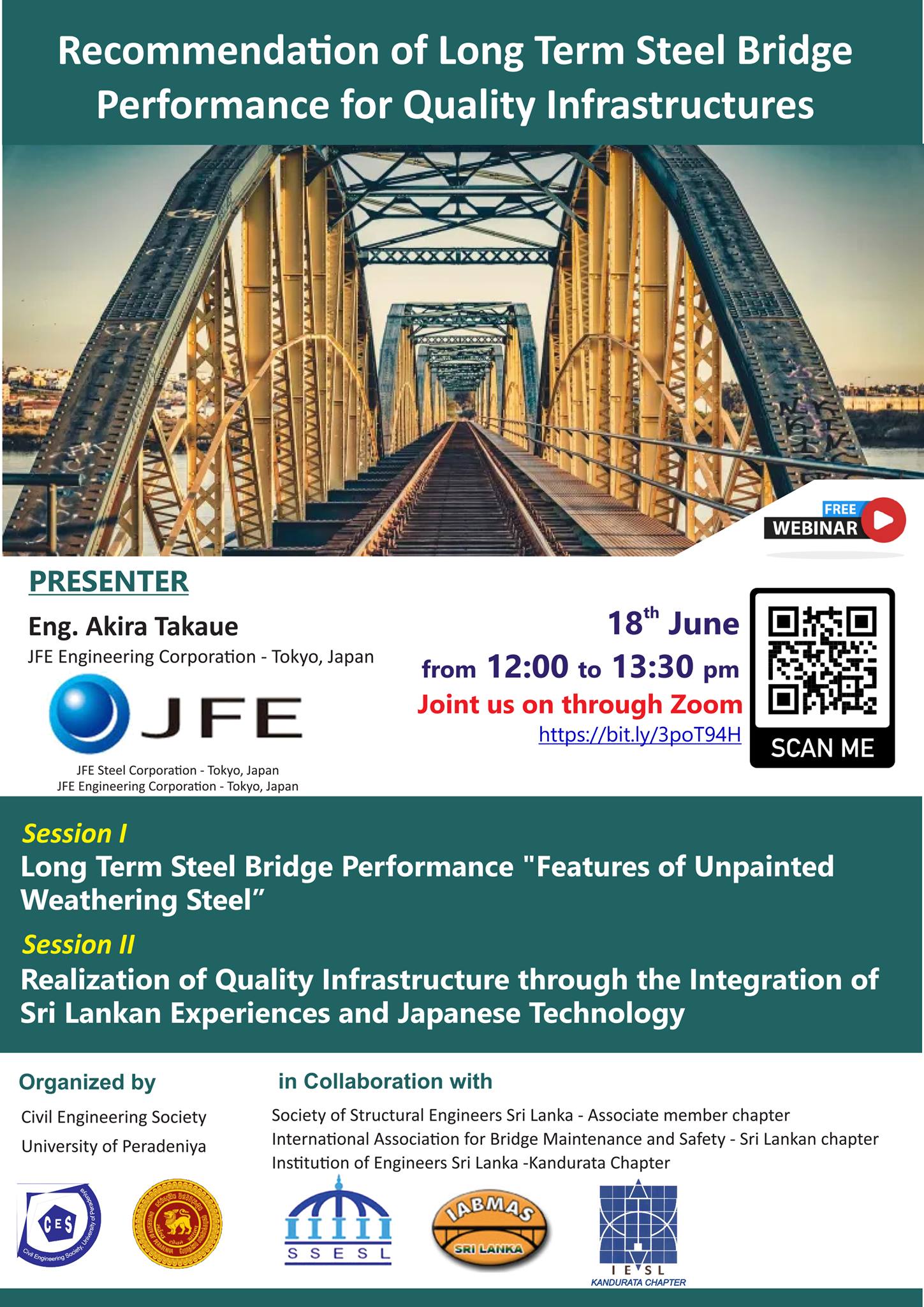 CES Talk on Recommendation of Long Term Steel Bridge Performance for
Quality Infrastructures