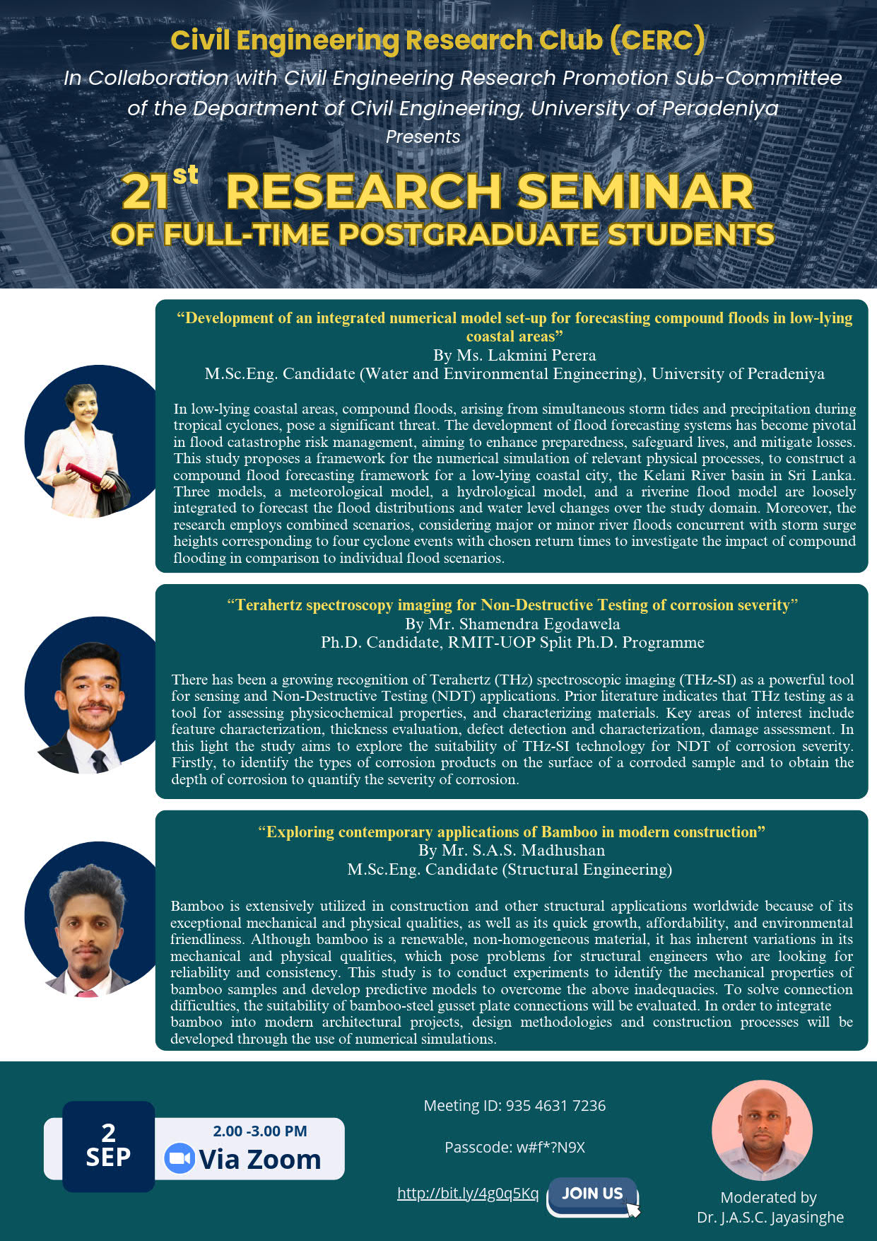 Civil Engineering 
            Research Club (CERC) 21st Research Seminar of Full-Time Postgraduate Students 