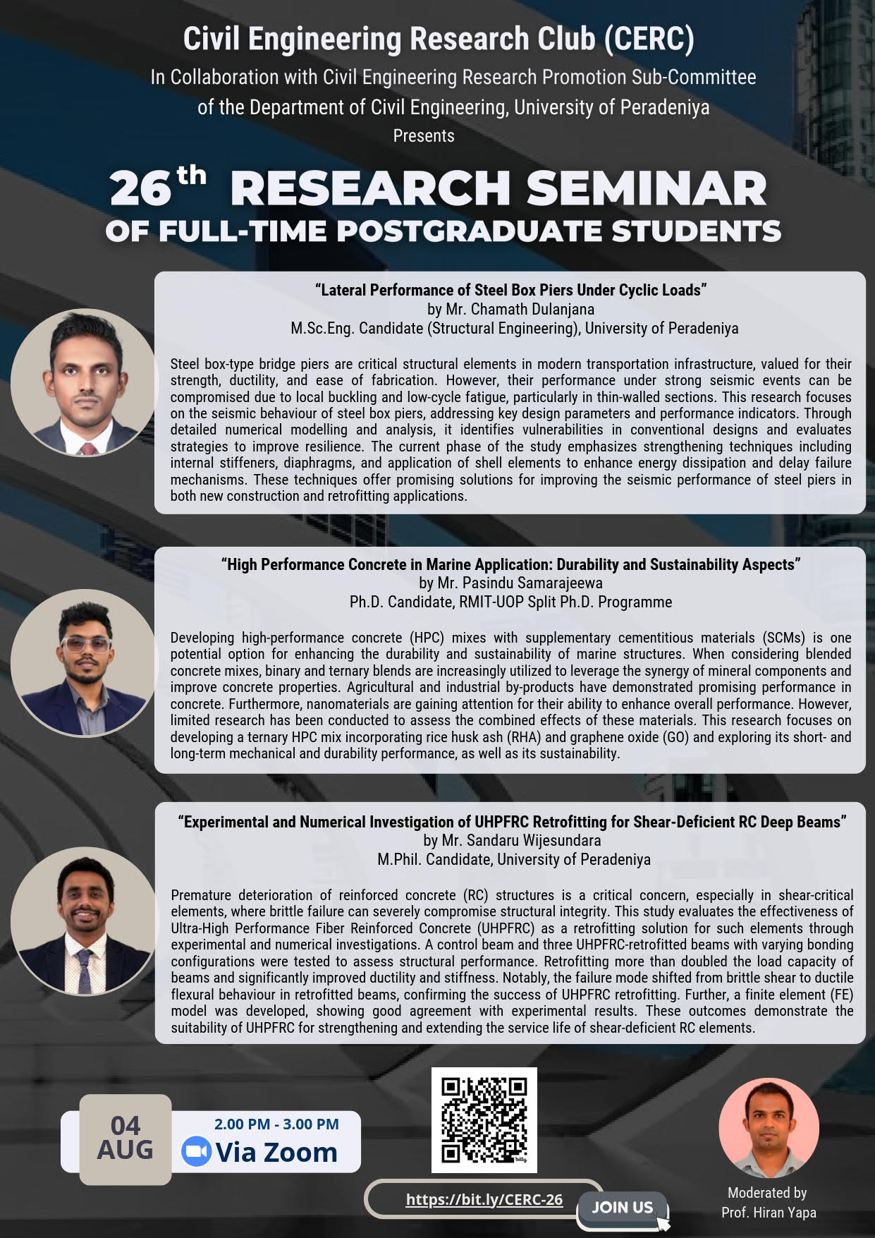 Civil Engineering 
            Research Club (CERC) 22nd Research Seminar of Full-Time Postgraduate Students 