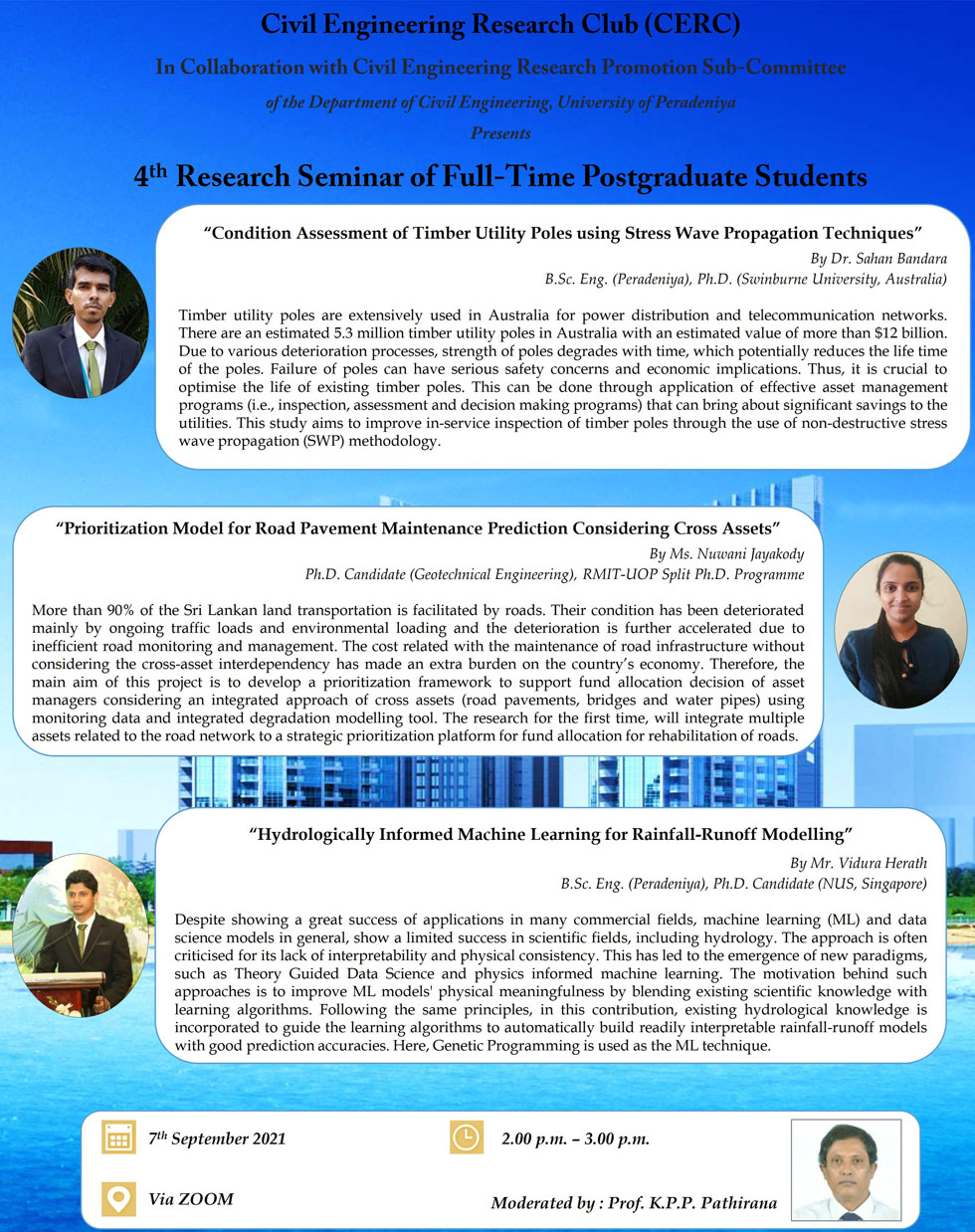 Civil Engineering 
            Research Club (CERC) 4th Research Seminar of Full-Time Postgraduate Students 