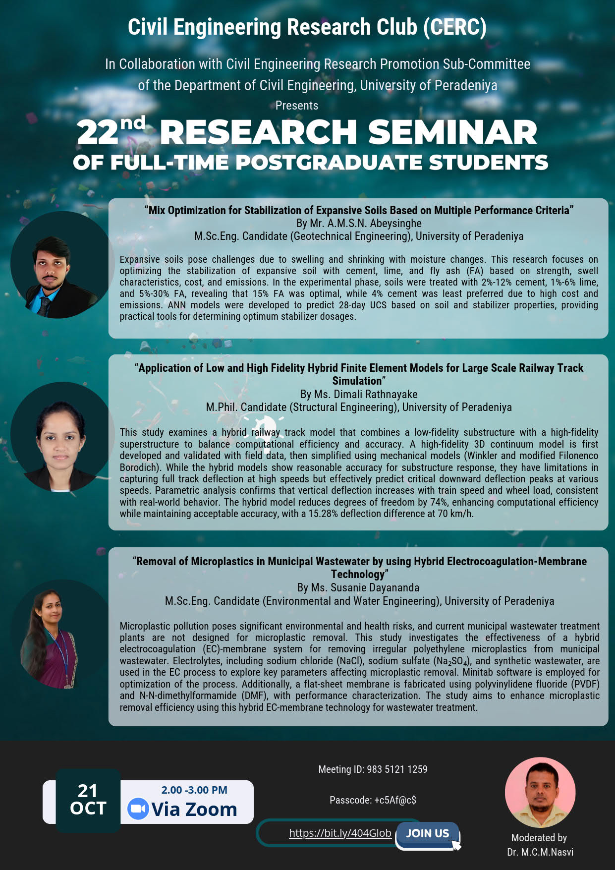 Civil Engineering 
            Research Club (CERC) 22nd Research Seminar of Full-Time Postgraduate Students 