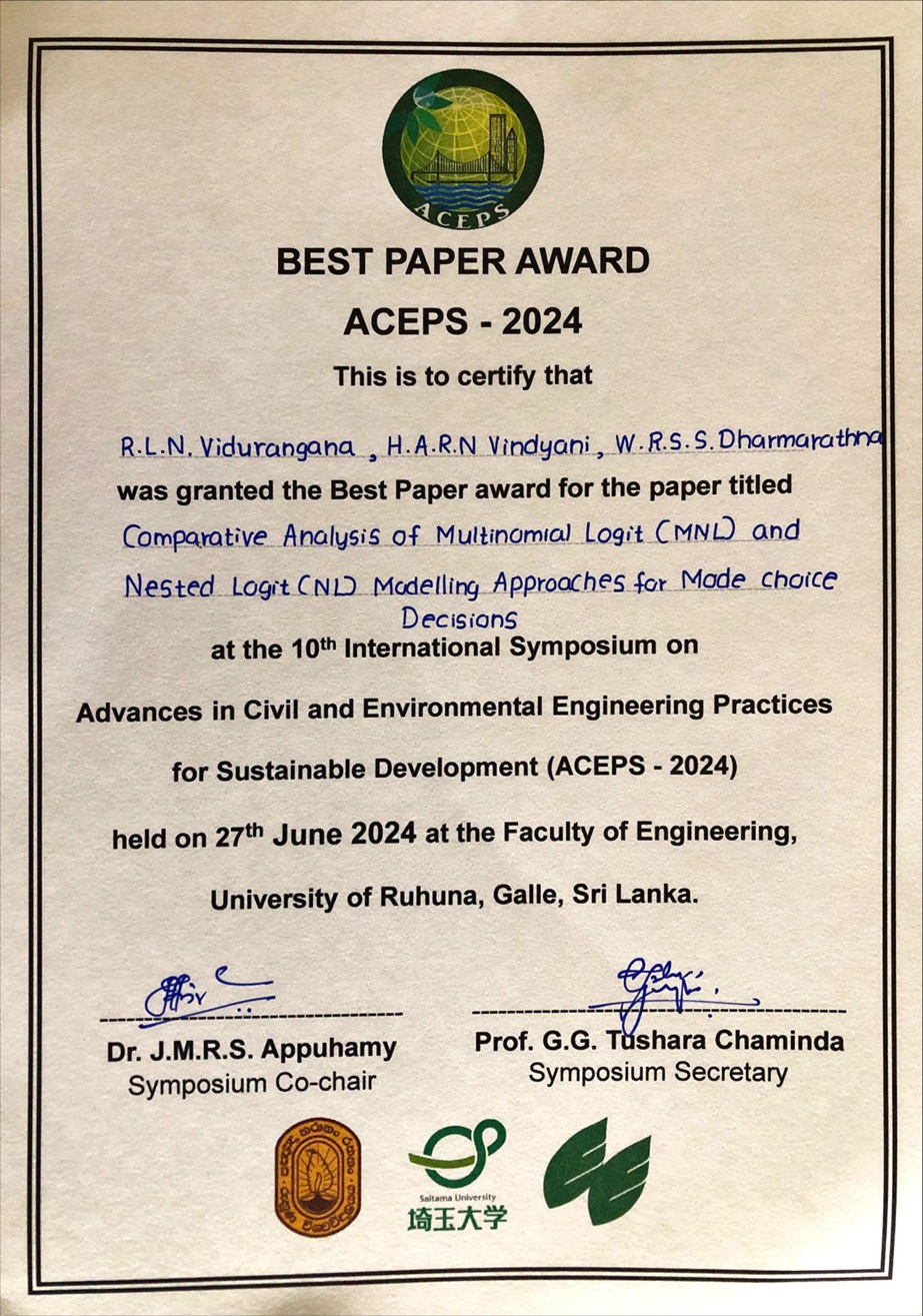 Undergraduate Project Wins Best Paper Award at ACEPS 2024