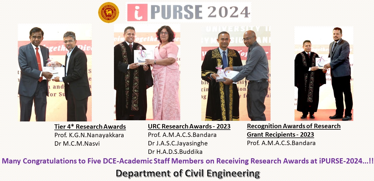 DCE-Academic Staff Members on Receiving Research Awards at iPURSE-2024...!!

