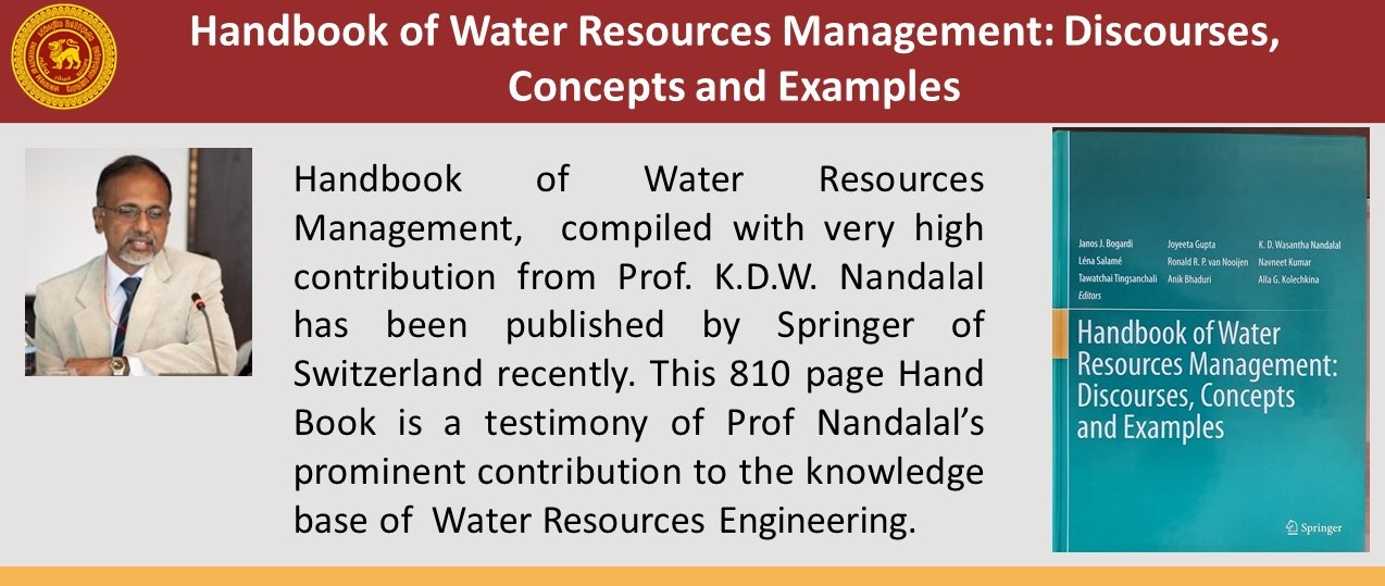 Handbook of Water Resources Management- compiled with very high contribution from Prof. K.D.W. Nandalal