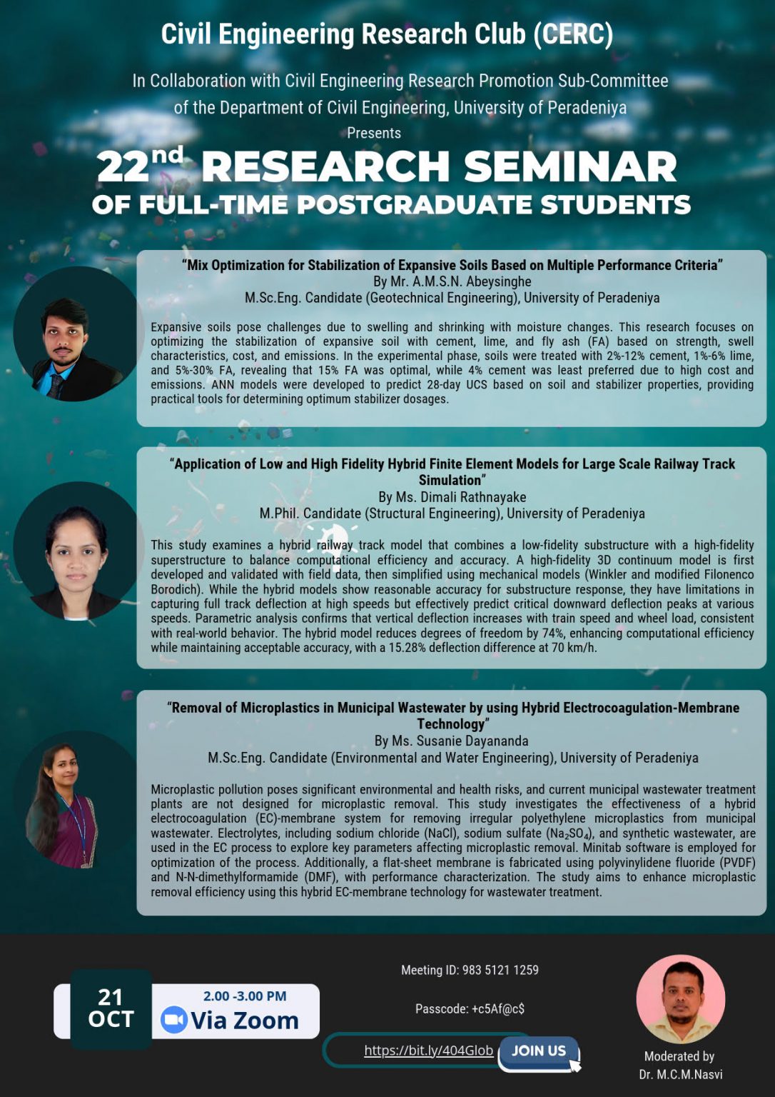 Engineer Seminar 22nd Research Seminar - Department of Civil Engineering - University of ...