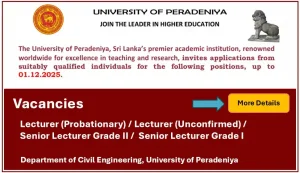 Peradeniya Engineering Vacancy