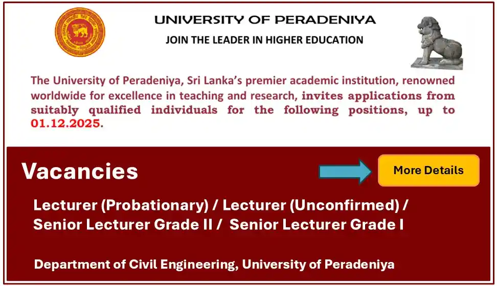 Peradeniya Engineering Vacancy