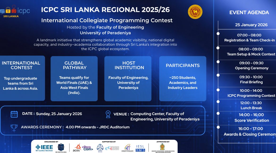 ICPC Sri Lanka Regional 2025/26 Hosted by the University of Peradeniya